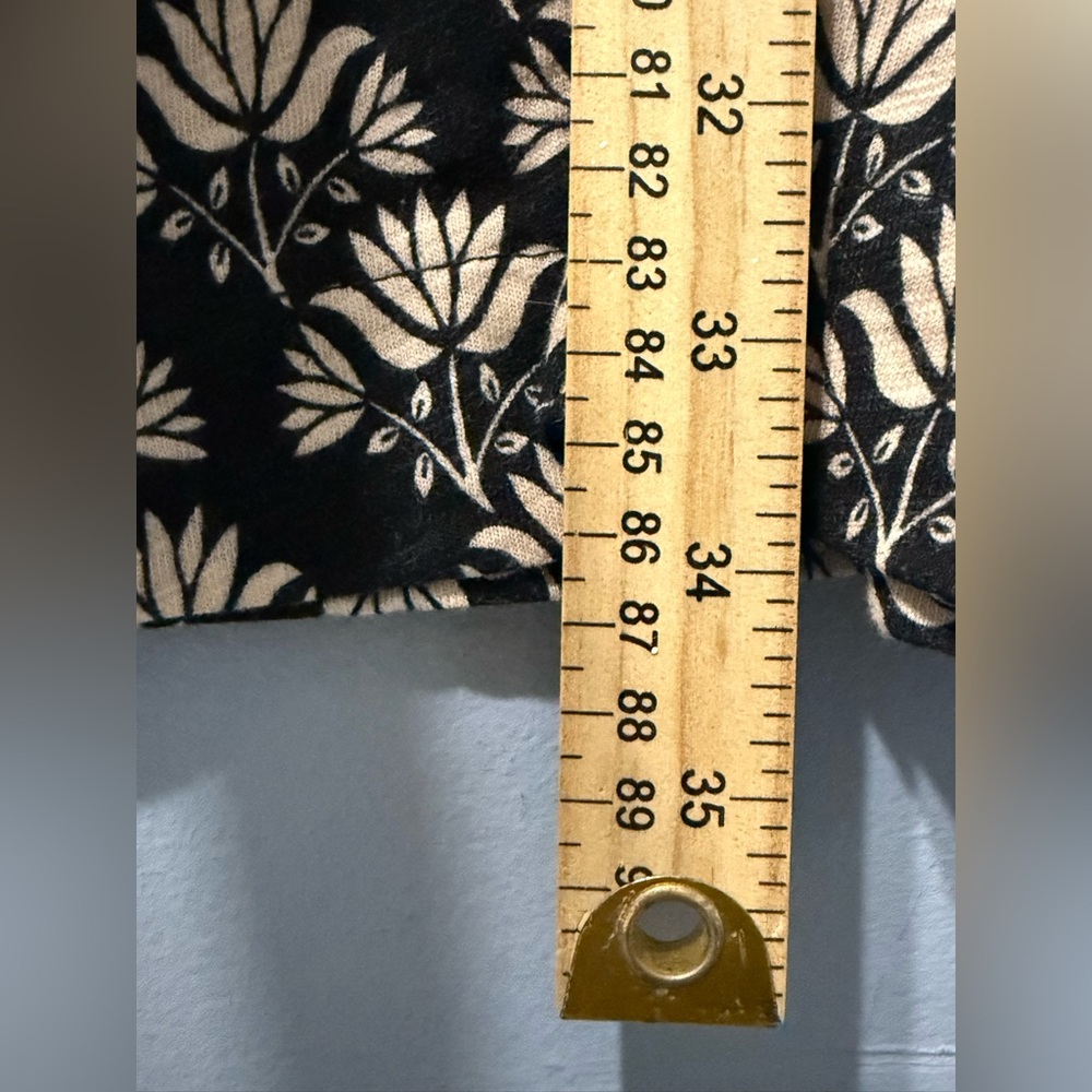 Boden Button Jersey Mini Tea Dress in a black/ beige dandelion pattern‎ Size 6 - Picture 9 of 10